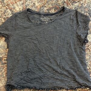 Hollister Navy and White Striped Tee